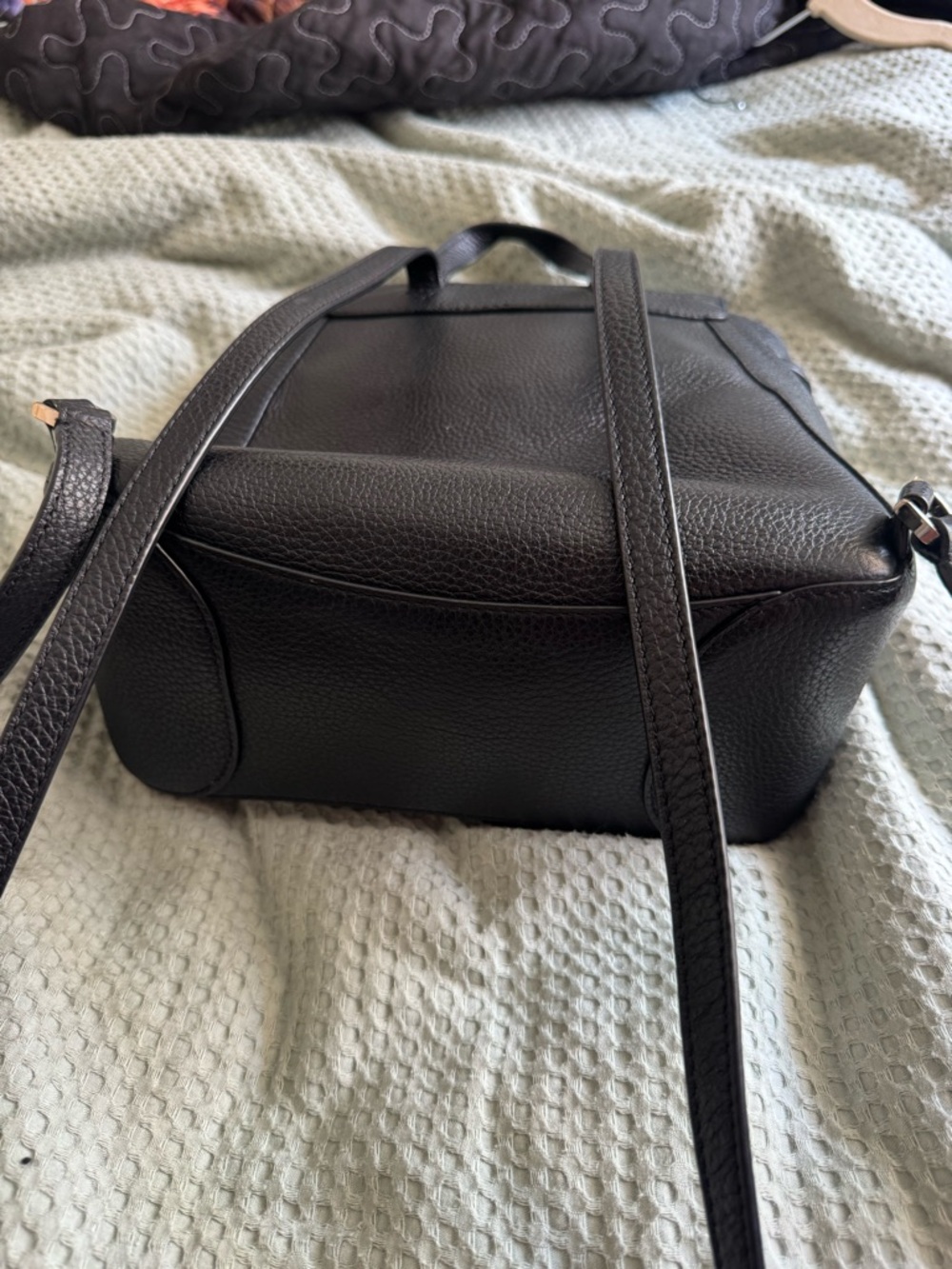 kate spade Black Pebbled Leather Mini Backpack with Gold Hardware - Picture 2 of 3